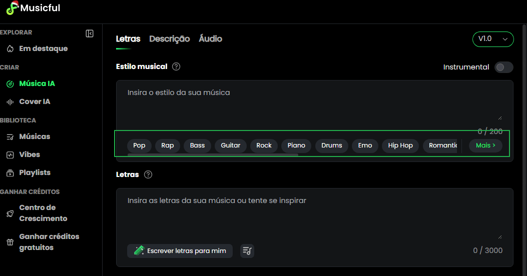 Selecione o gênero Brazil Phonk