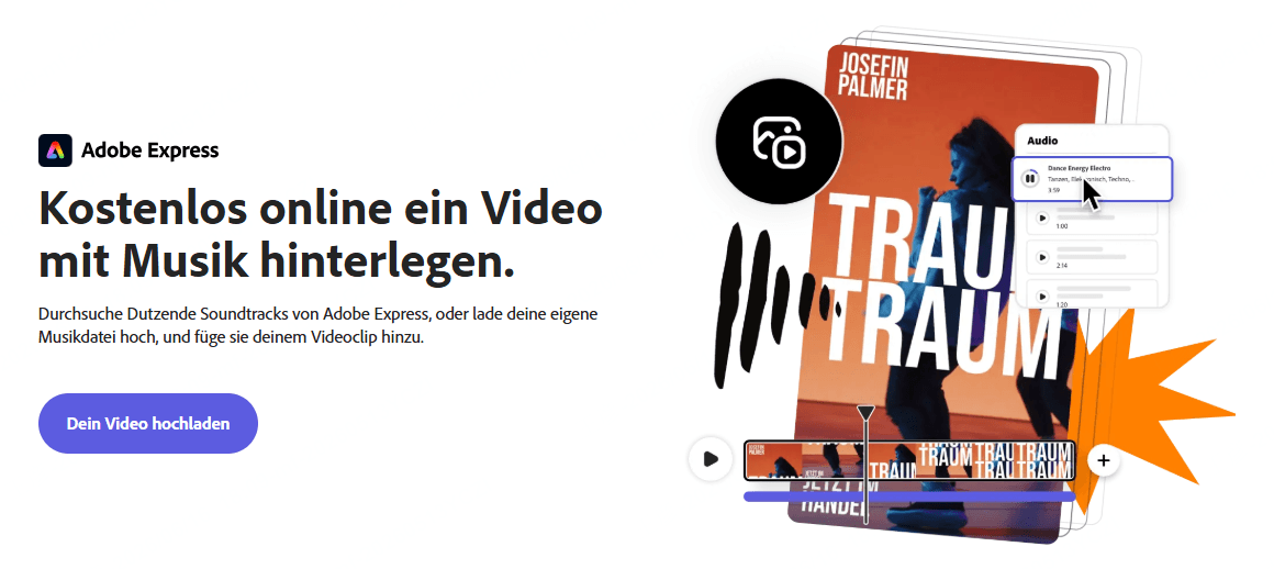 Adobe Express: Videos mit Musik zu hinterlegen