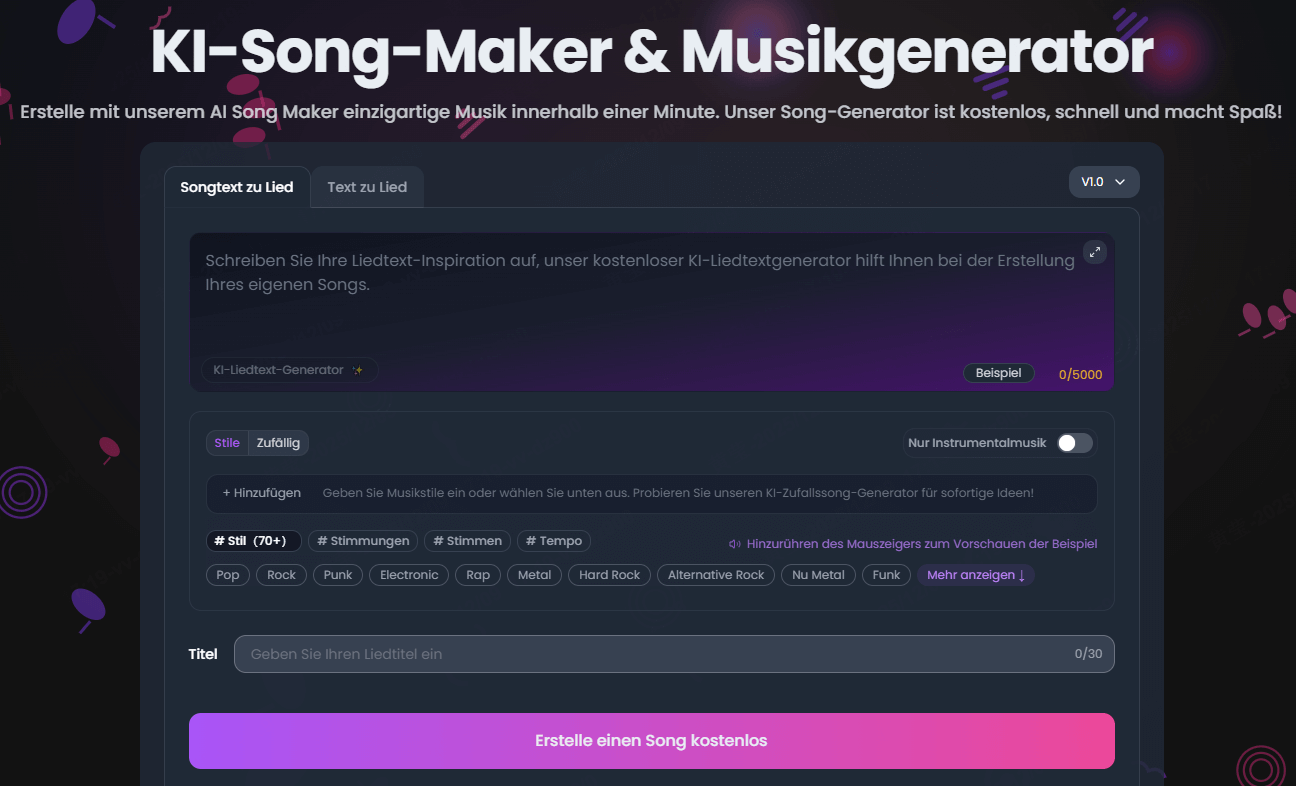 AI Make Song, KI-Song Generator mit Text