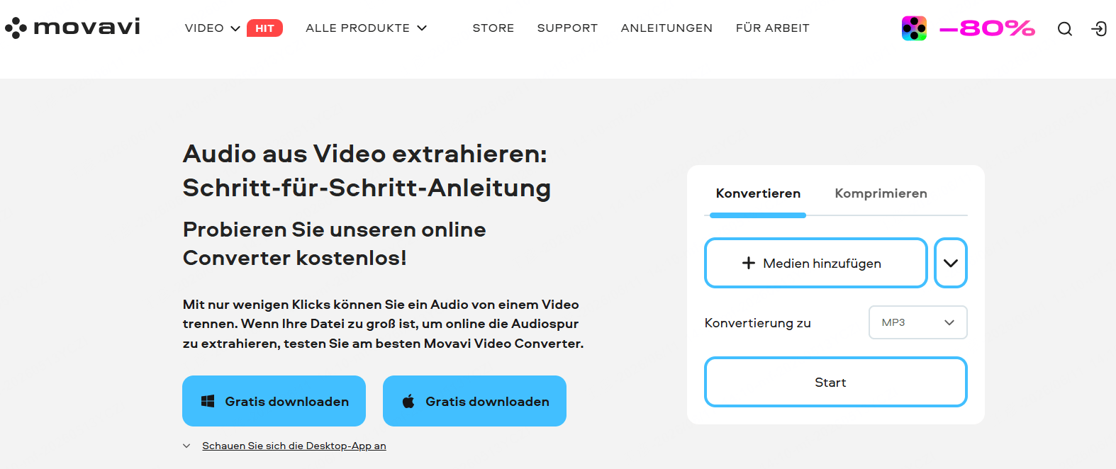 movavi Audio aus Video kostenlos extrahieren