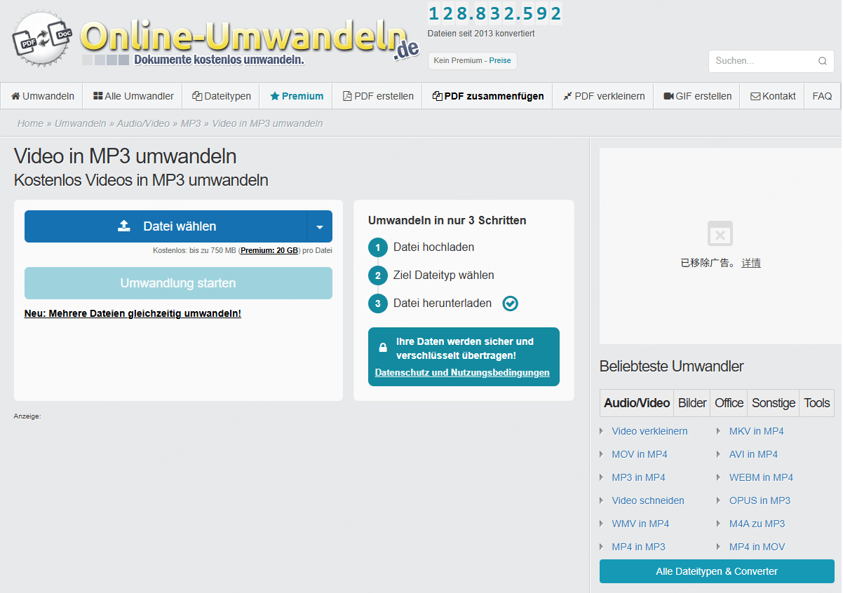 Online-Umwandeln Video in MP3