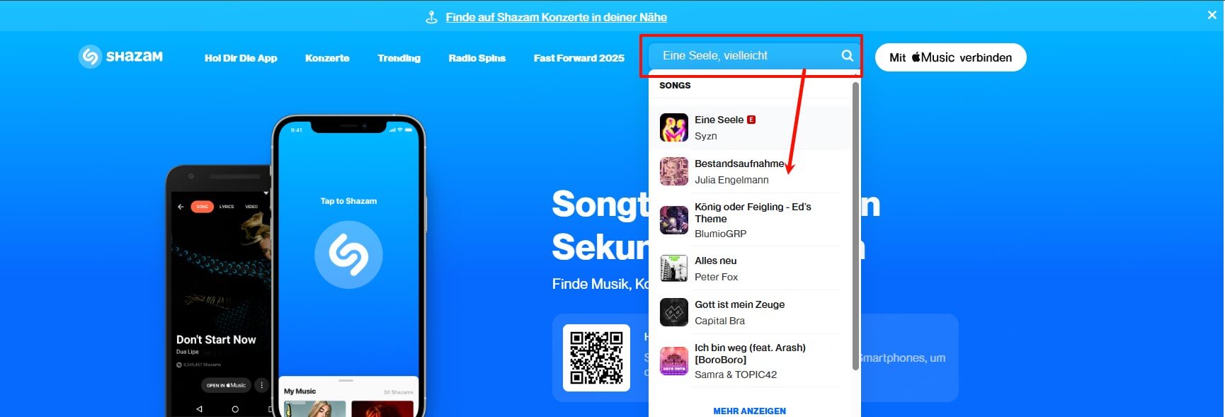 Shazam Musik online kostenlos erkennen