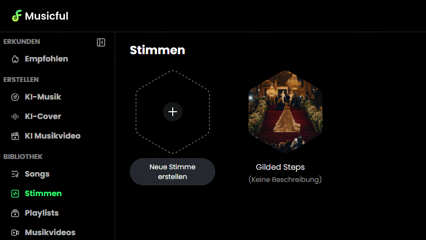Klicke in der Seitenleiste auf „Stimme“