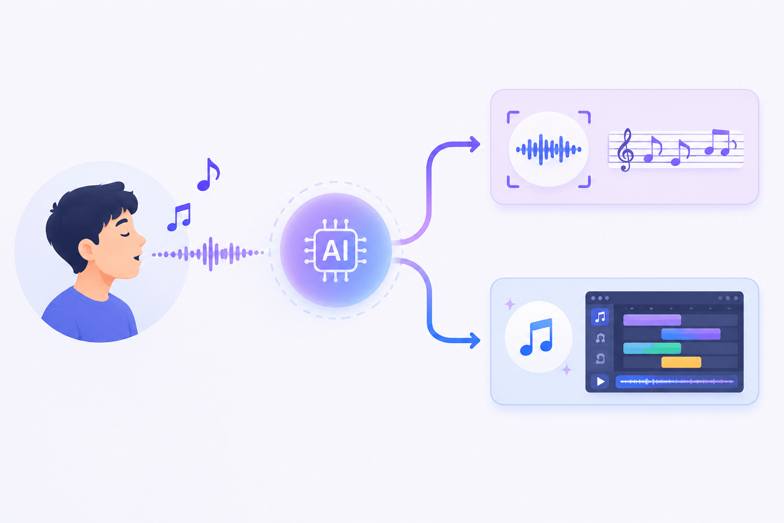 KI kann Musik auf der Grundlage Ihres Summens erkennen oder generieren