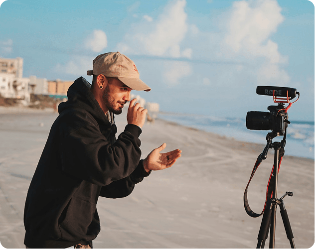 Placeholder: creator filming outdoors