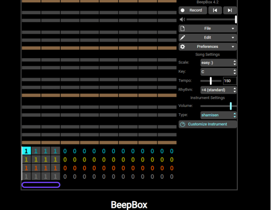 beep box 16 bit music maker