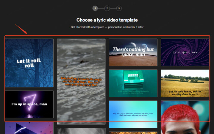 choose a lyric video template