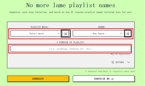 choose the mood and genre