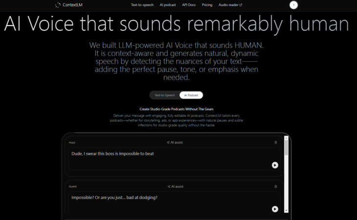 contextlm ai podcast generator from text