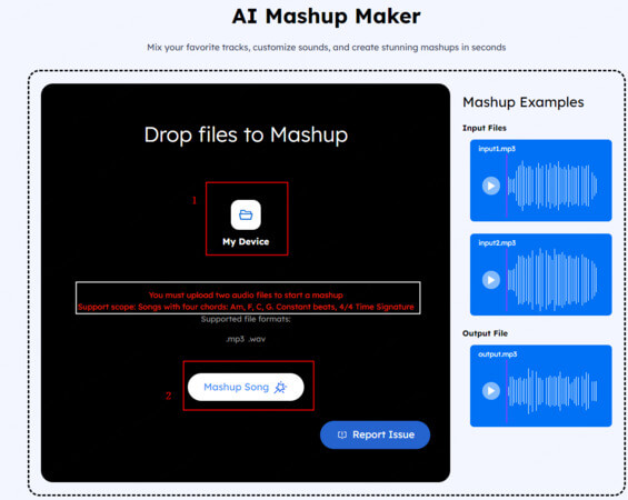 create a mashup with audio cleaner ai