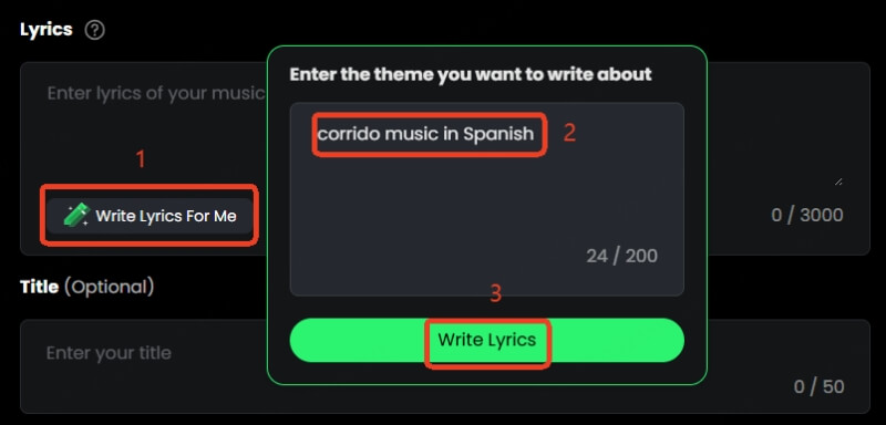 create corrido lyrics