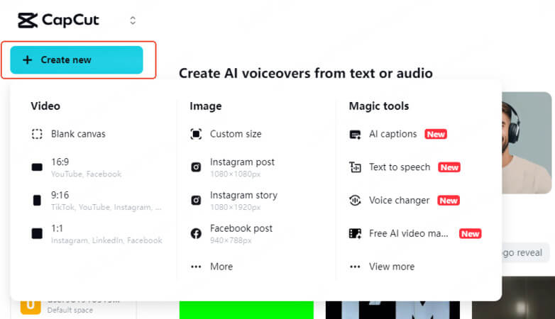 create new and upload video