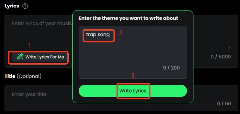 create trap lyrics
