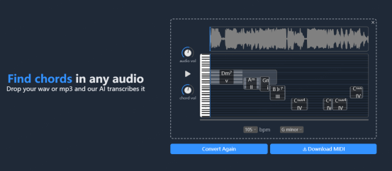 display the detected chords