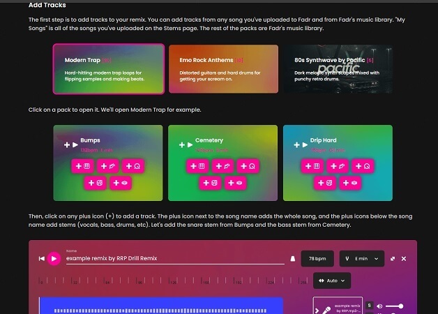 fadr ai mashup song maker