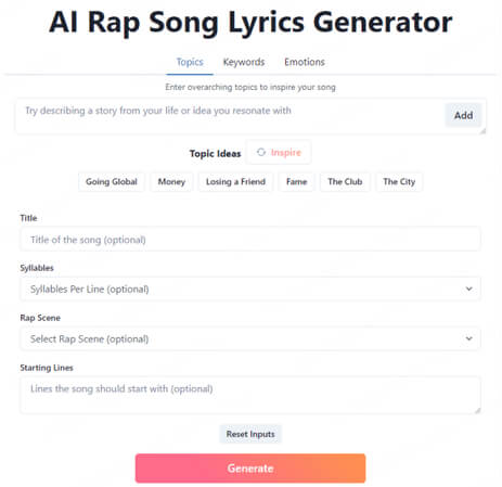 freshbots ai rap lyrics generator