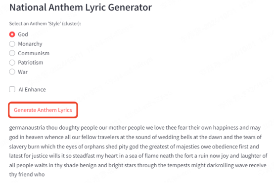 generate anthem lyrics