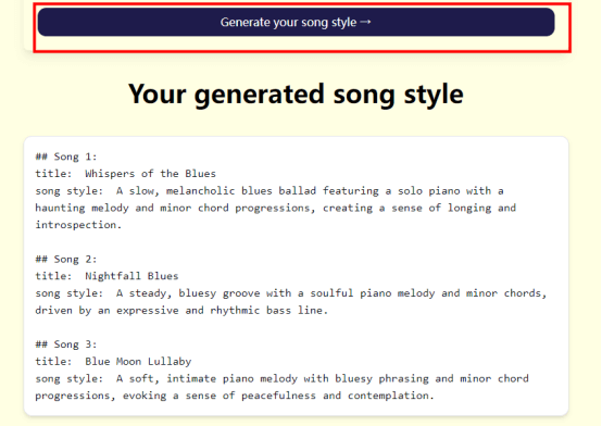 generate your song style