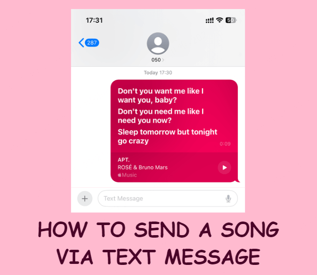 how to send a song via text message