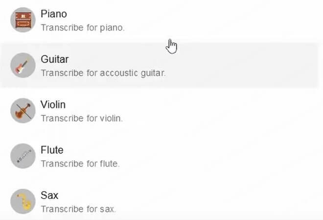 identify melody choose instrument