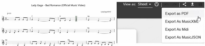 identify melody sheet music