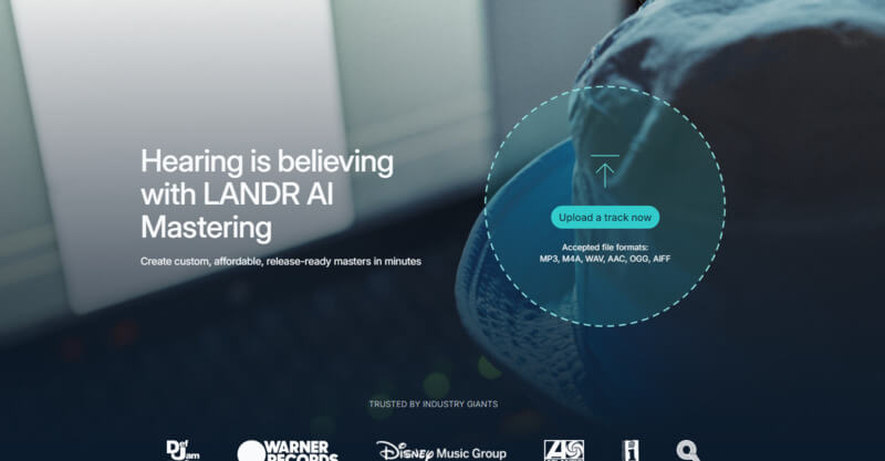 landr ai free music mastering online