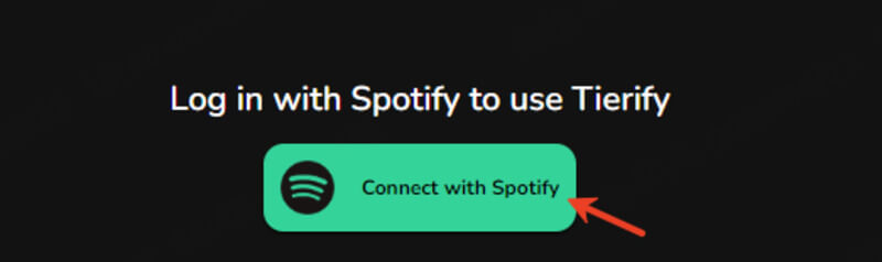 log in with your spotify account