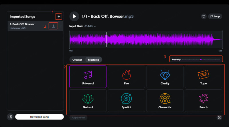 master a track with bandlab