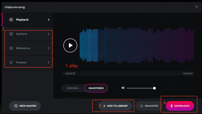 master your song with emastered