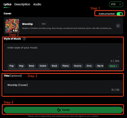 method 3 step 3 create backing tracks