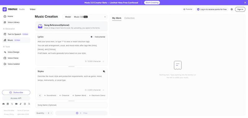 minimax music ai music generator