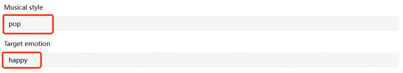 musical style and target emotion