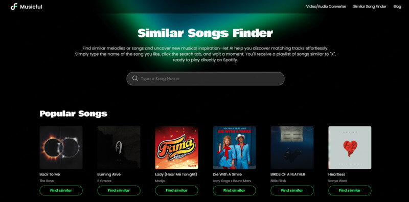 musicful similar song finder