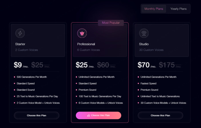 musicfy pricing