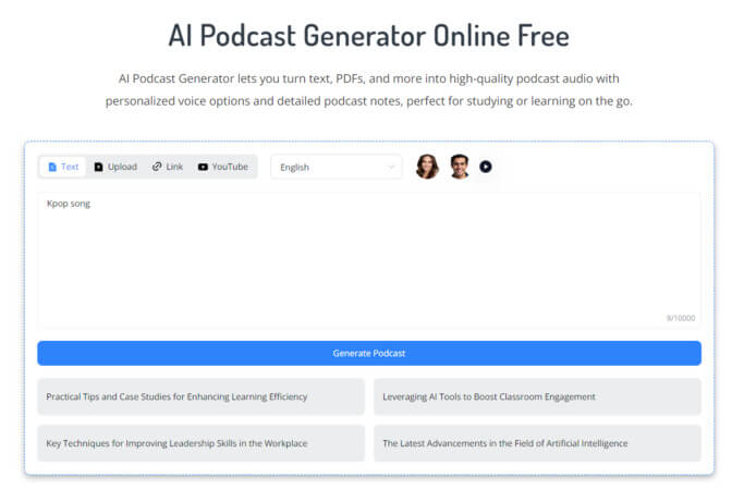 notegpt podcast ai generator for studying