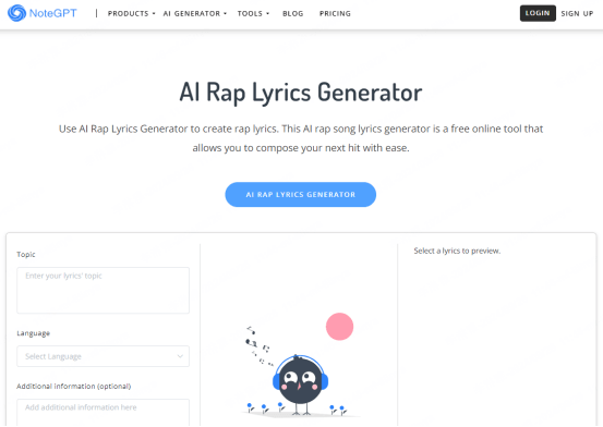 notegpt rap lyric generator