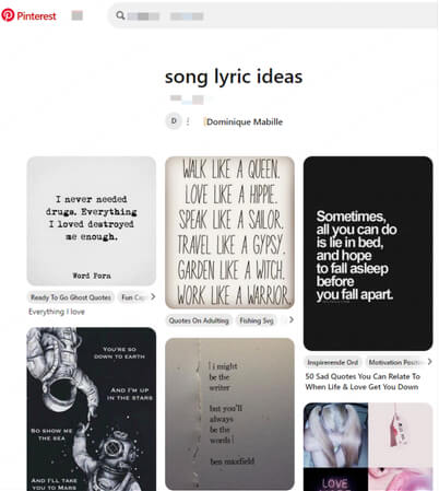 pinterest lyric ideas