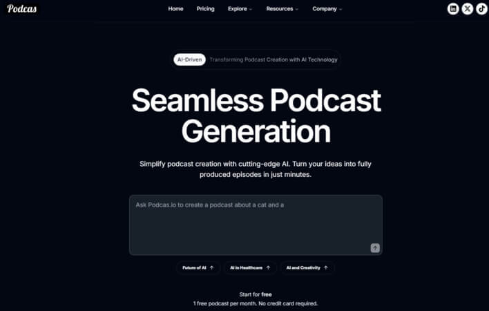 podcas free ai podcast generator