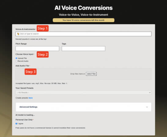 recordlabel.ai voice to instrument