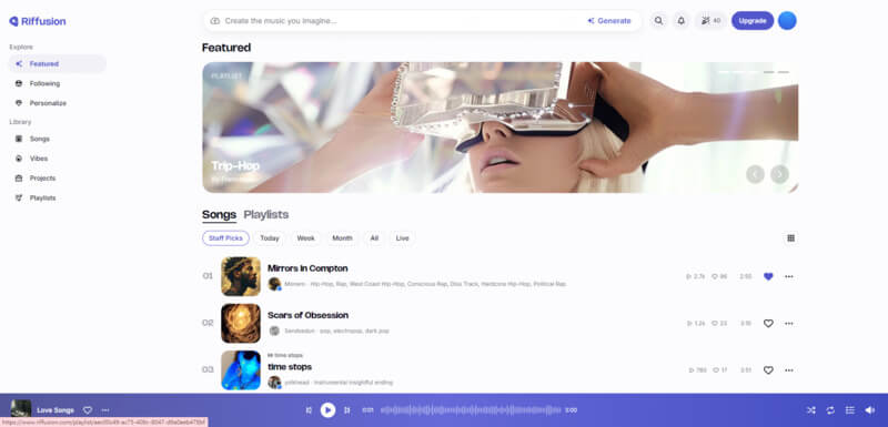 riffusion text to tropical house music