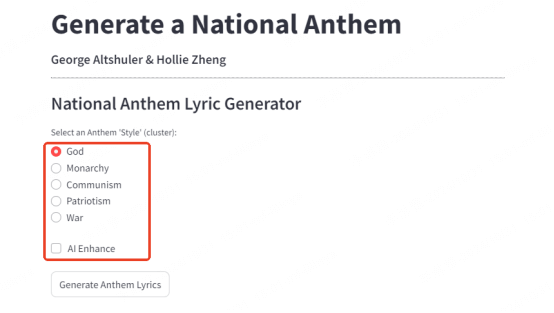 select an anthem style