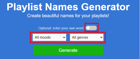 select the moods and genres