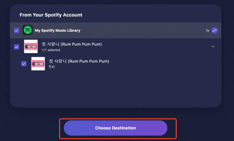 select the songs and choose destination