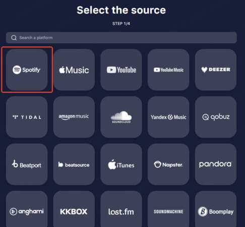 select the source - spotify