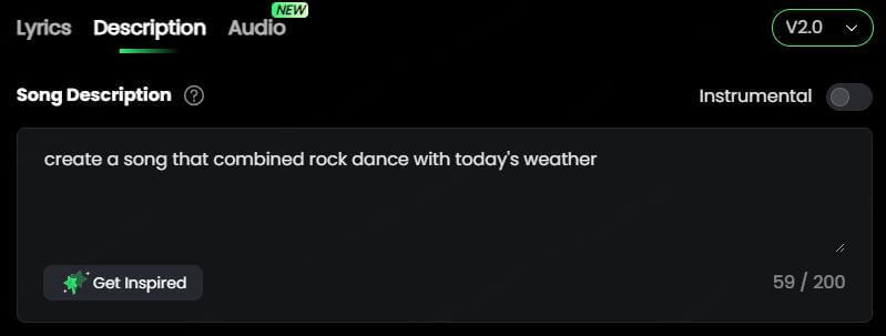 description mode of song description