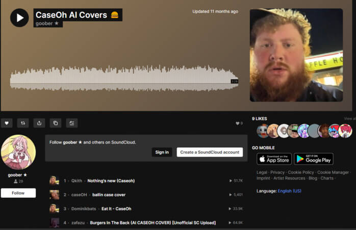 soundcloud caseoh ai songs