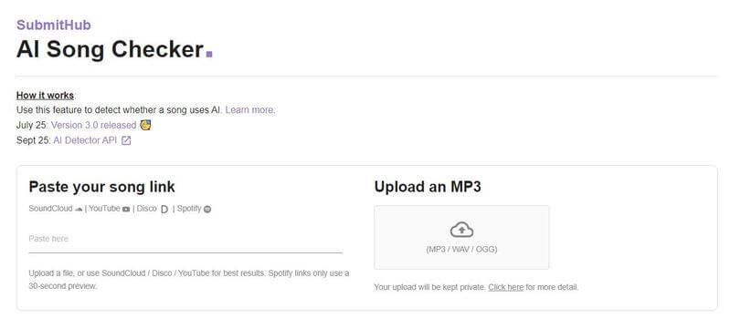 submit ai song checker