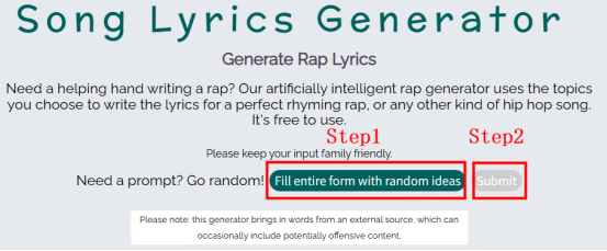 the second way to generate rap lyrics