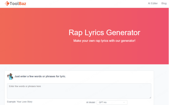 toolbaz ai rap lyrics generator