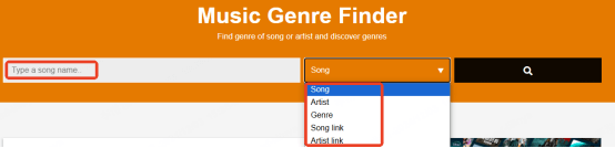 type a song name